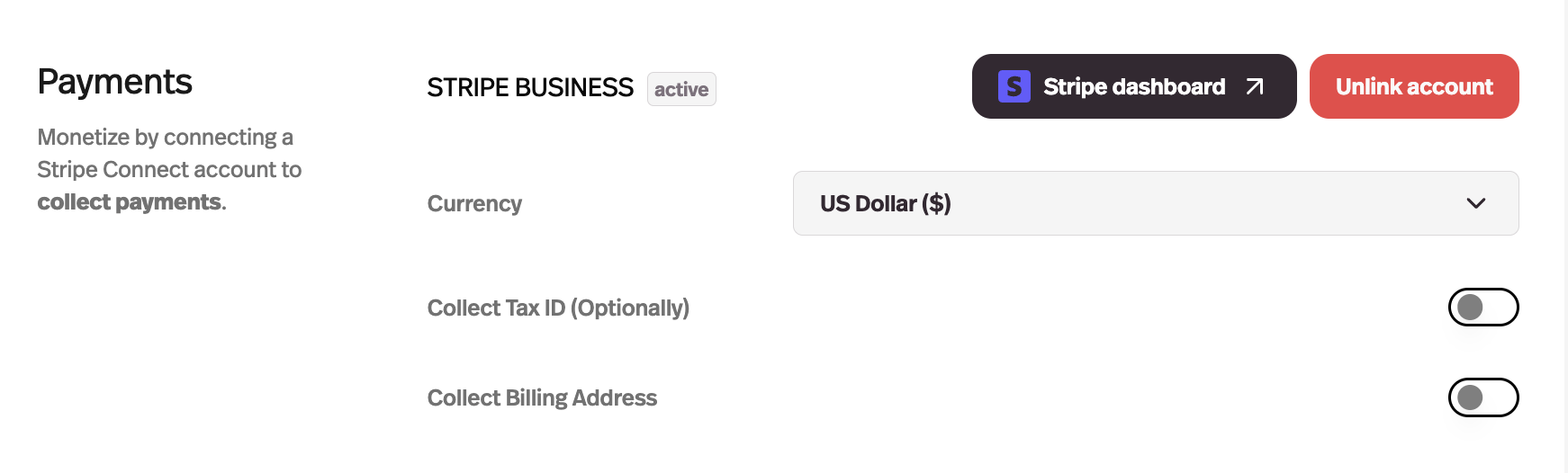 Stripe Payments Integration